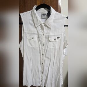 Harley-Davidson Ladies Large Sleeveless White Shirt